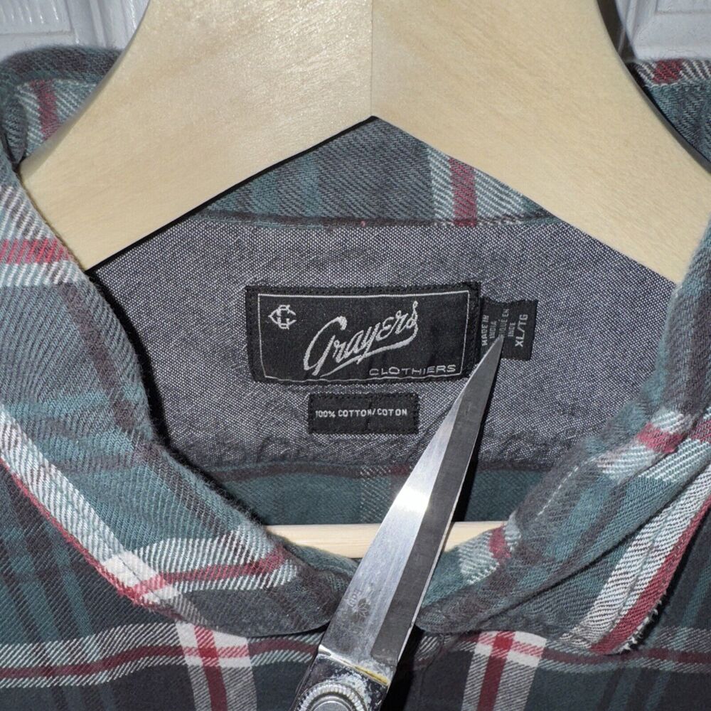 Grayers Clothiers Flannel Button Front Shirt Men'… - image 2
